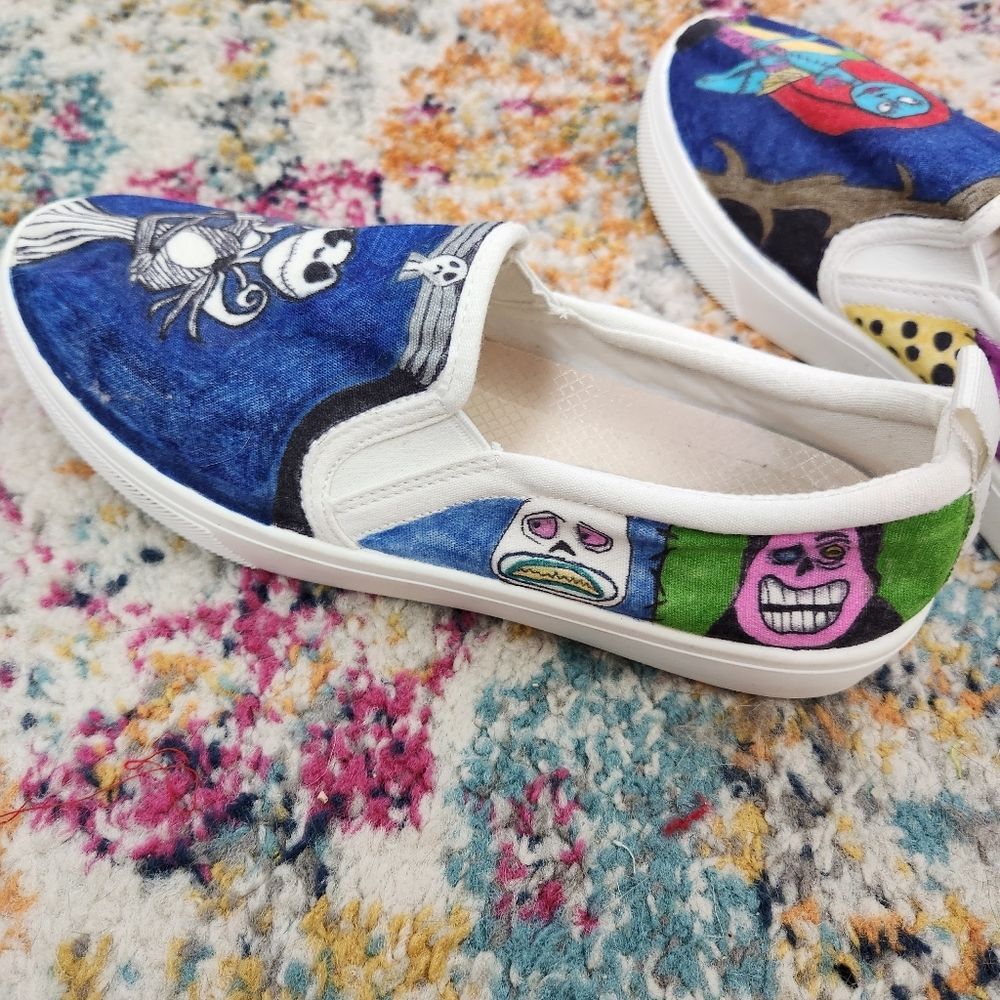Sketchers Memory Foam Slip On Sneakers with Nightmare Before Christmas Size 8.5 - Picture 7 of 9